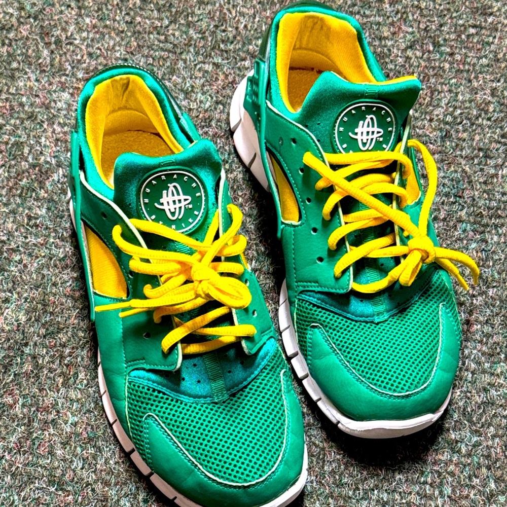 NIKE Huarache Free Run 2012 Court Green/White/Tour Yellow